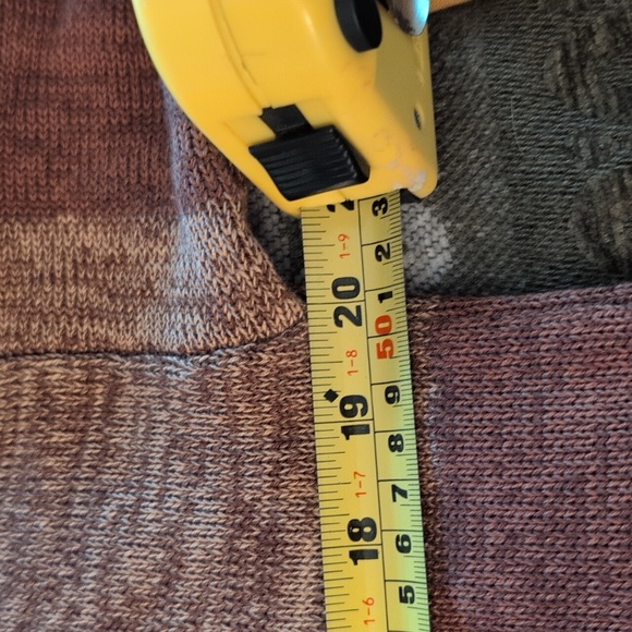 Belle by Kim Gravel Brown and Tan Striped Crewneck Sweater - Picture 3 of 4